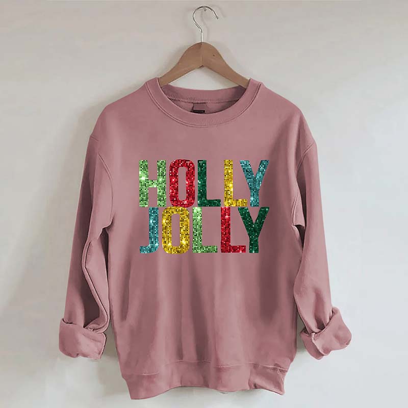 Printed Holly Jolly Sweatshirt