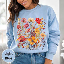 Red Orange Fall Autumn Wildflower Sweatshirt