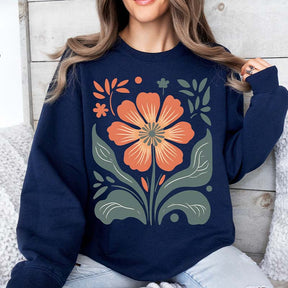 Boho Women Flower Minimalist Sweatshirt