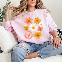 Botanical Floral Pressed Flowers Sweatshirt