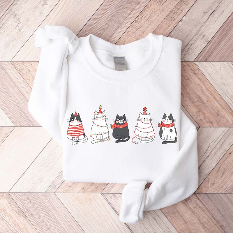 Cute Cat Christmas Women Sweatshirt