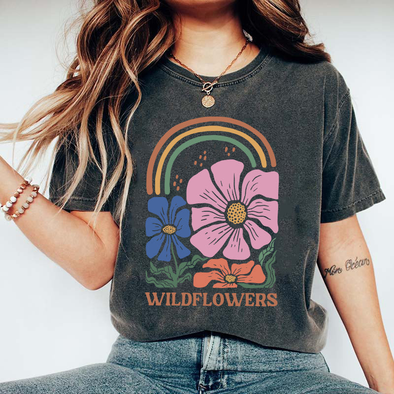 Retro Garden Flowers Blossom T-Shirt