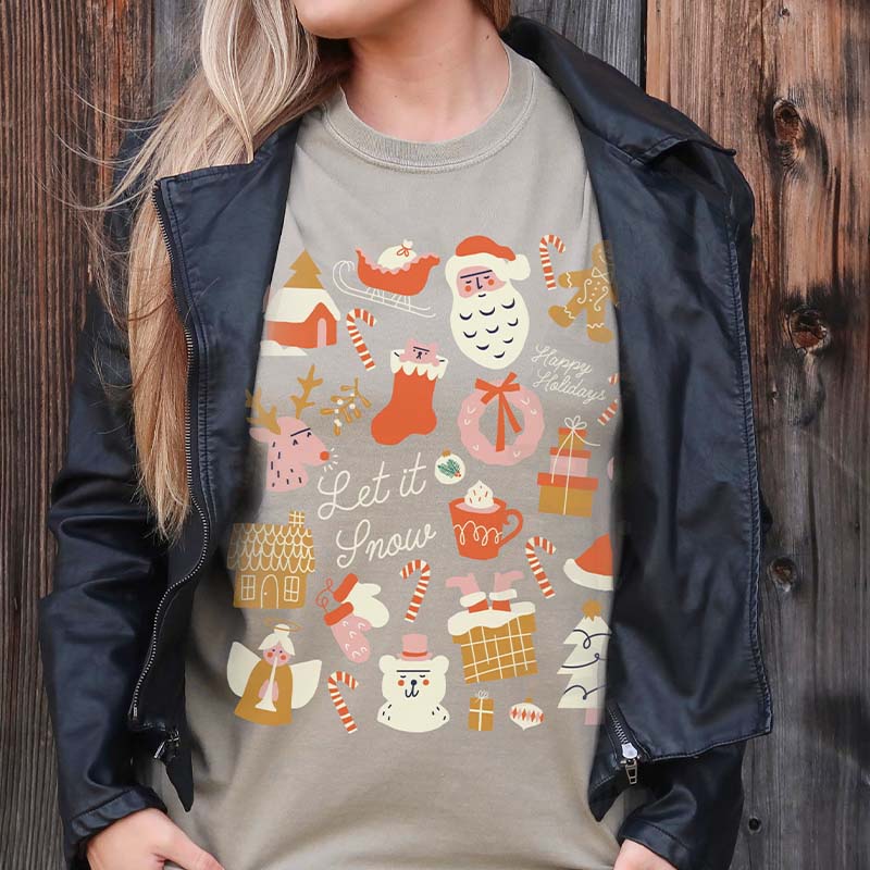 Vintage Christmas Doodles T-Shirt