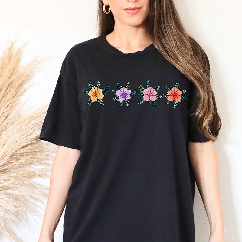 Hibiscus Flower Minimalist T-Shirt