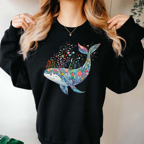 Floral Whimsical Whale Sweatshirt