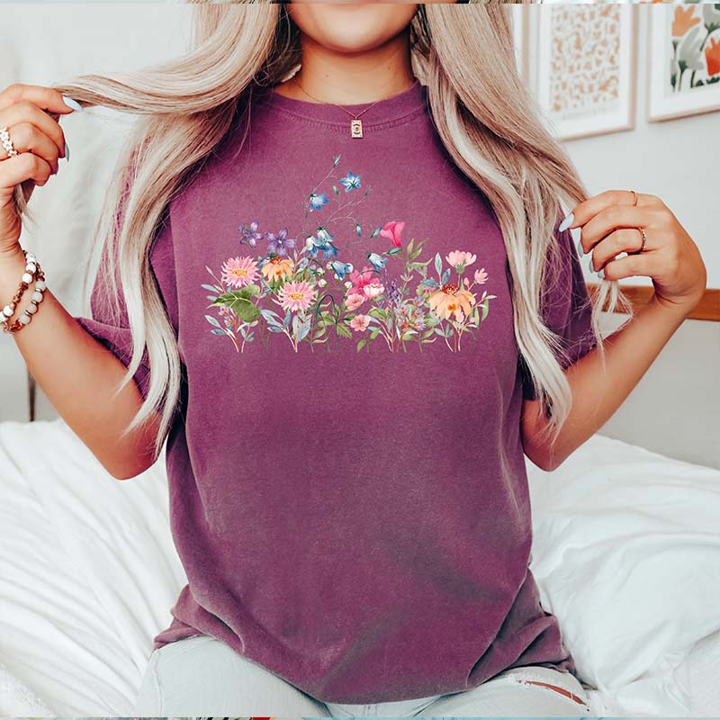 Boho Pressed Wildflower Lover T-Shirt