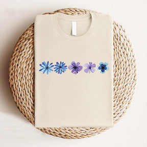 Spring Blue Daisy Wildflowers T-Shirt