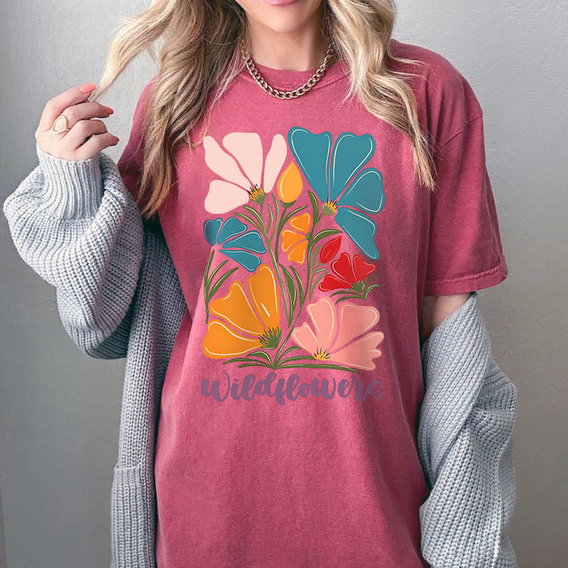 Retro Garden Wildflowers T-Shirt