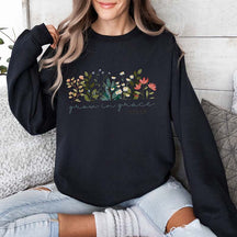 Grow In Grace Faith Flowers Sweatshirt