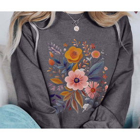 Rustic Boho Flowers Bouquet Sweatshirt