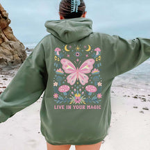 Wildflower Butterfly Inspirational Quote Hoodie