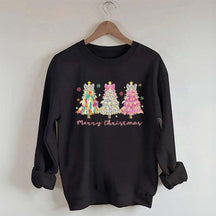 Colorful Glitter Christmas Tree Fall Sweatshirt