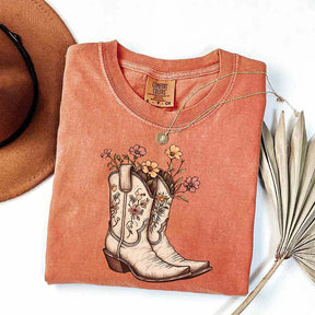 Western Cowboy Boots Ranch Girl T-Shirt