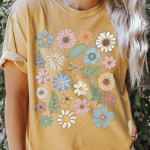 Groovy Floral Vintage 70's Wildflowers T-Shirt