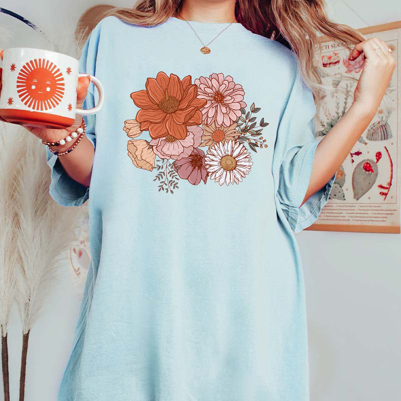 Boho Floral Bouquet Wildflowers T-Shirt