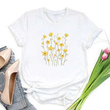 Yellow Flowers Nature Inspired Mom T-Shirt