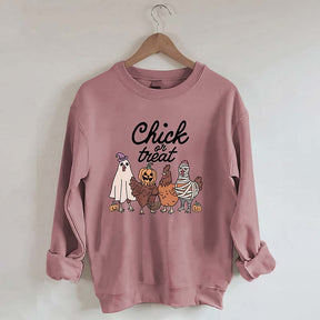 Chick Or Treat Halloween Chicken Sweatshirt