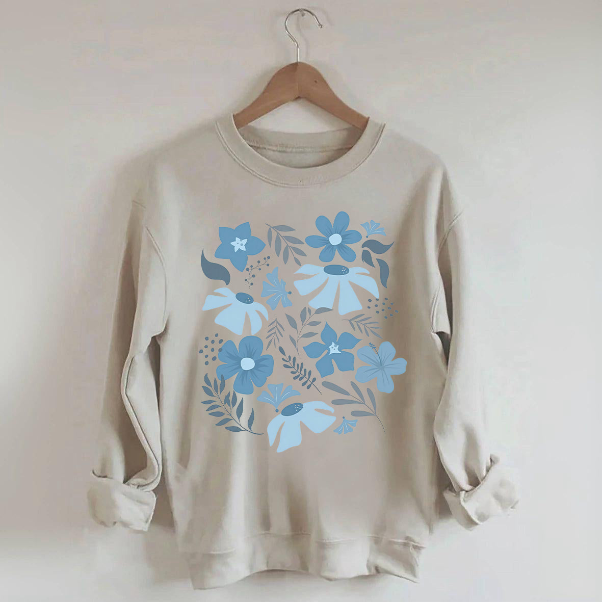 Blue Flower Market Botanical Sweatshirt