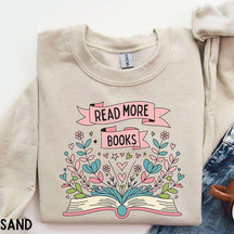 Boho Floral Literary Read More Book Sweatshirt