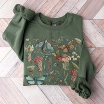 Whimsigoth Dragonfly Wildflower Sweatshirt