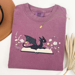 Dragon Book Fantasy Bookworm T-Shirt