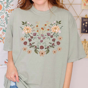 Vintage Style Flowers Botanical T-Shirt