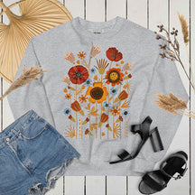 Ladies Floral Field Wildflower Sweatshirt