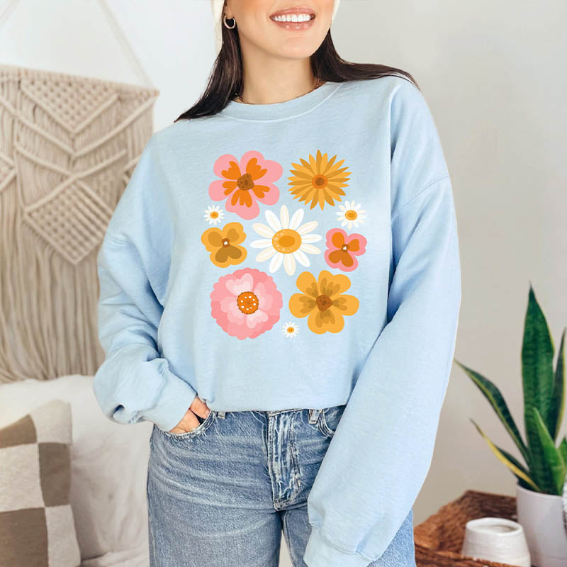 Botanical Floral Pressed Flowers Sweatshirt