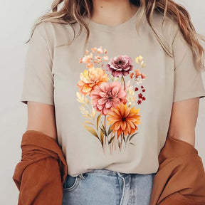 Pastel Floral Nature Watercolor T-Shirt