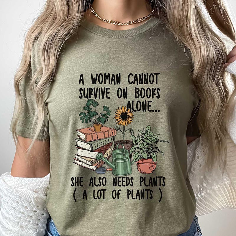 House Plant and Book Lover T-Shirt