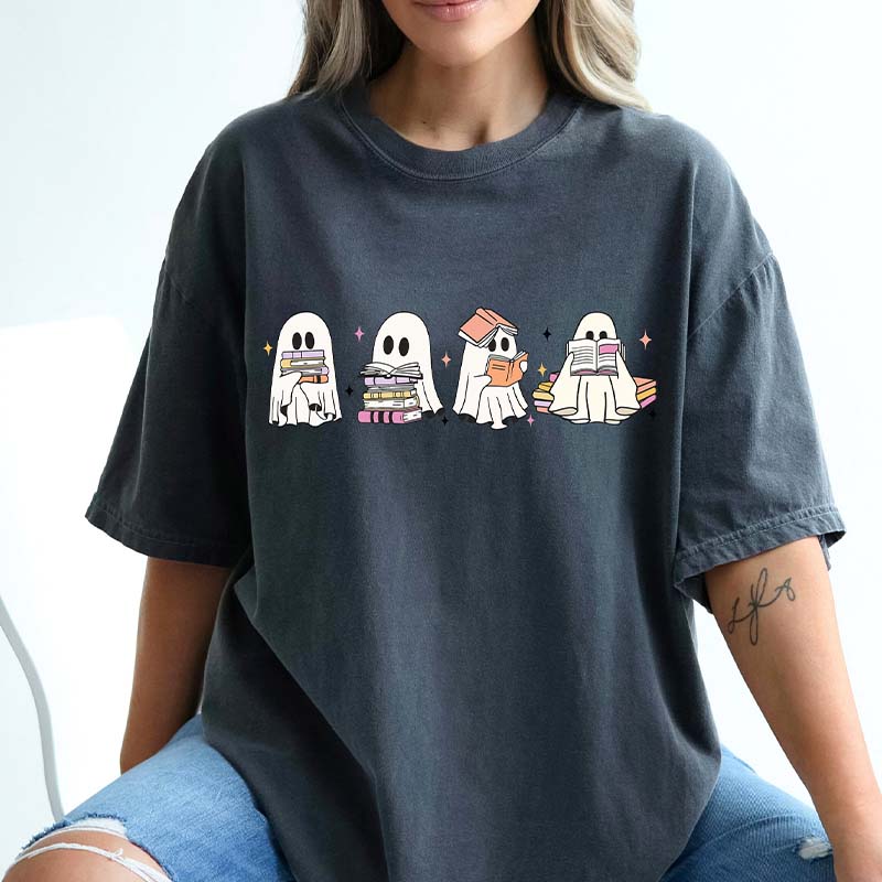 Ghosts Reading Book Fall T-Shirt