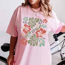 Hibiscus Hawaiian Flower Graphic T-Shirt