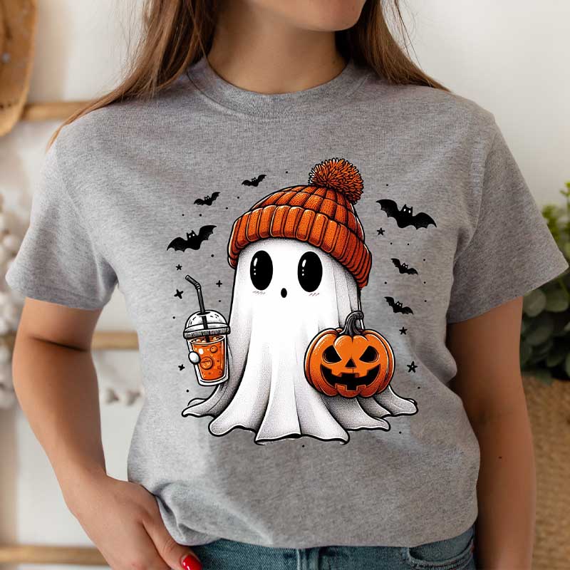 Halloween Ghost Spooky Season Cute Fall T-Shirt