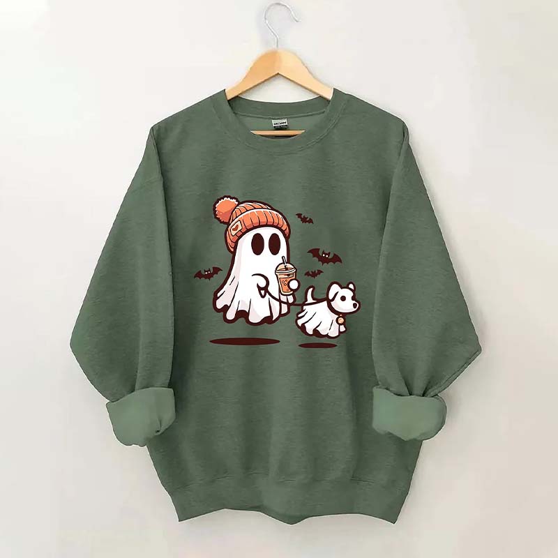 Ghost With Walking Dog Sweatshirt