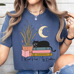 Cat Book Moon Lover T-Shirt