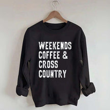 Weekends Coffee And Cross Country Runner Sweatshirt