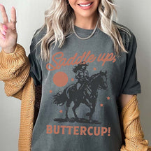 Saddle Up Buttercup Retro Cowgirl T-Shirt