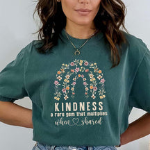 Kindness Floral Rainbow Positivity T-Shirt