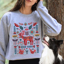 Scandinavian Christmas Hygge Botanical Sweatshirt