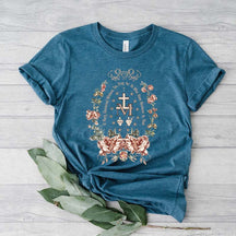 Floral Women Religious Marian T-Shirt