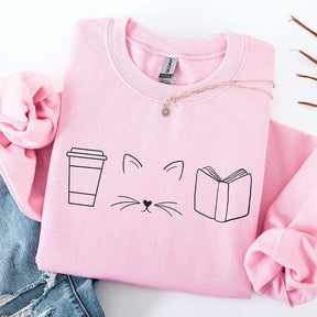 Cats Coffee Books Sweatshirt