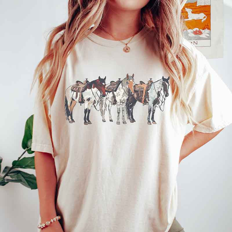 Western Graphic Horse Ranch Girl T-Shirt