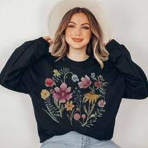 Fairycore Vintage pressed wildflower Sweatshirt