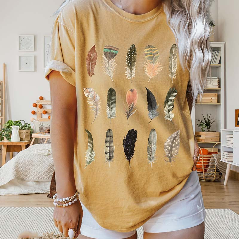 Painted Feathers Bird Nature T-Shirt