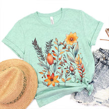 Oversized Wildflower Autumnal Flower T-Shirt