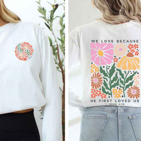 Religious Boho Flower Faith Sweatshirt