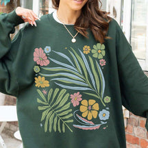 Wildflower Minimalist Boho Leaves Sweatshirt