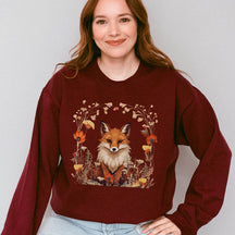 Fox Witchy Floral Woodland Animal Sweatshirt