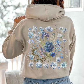 Blue Wildflowers Granola Girl Hoodie