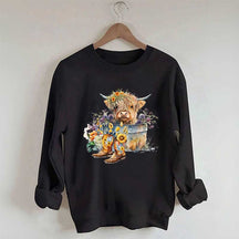 Highland Cow in Metal Tub Sweatshirt